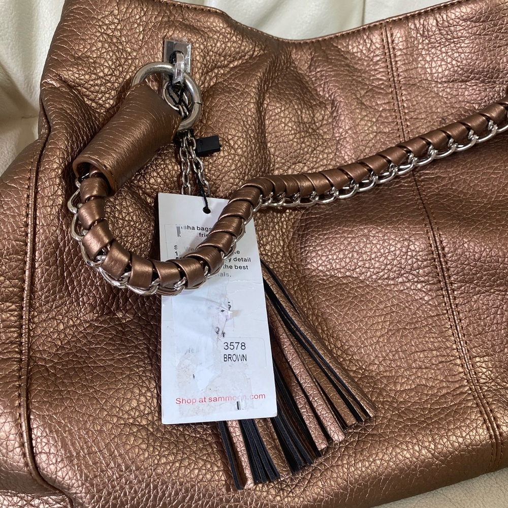 Misha Bronze color handbag